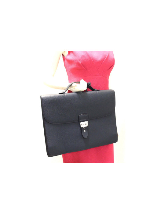 Hermes Aktentasche aus Blauem Leder