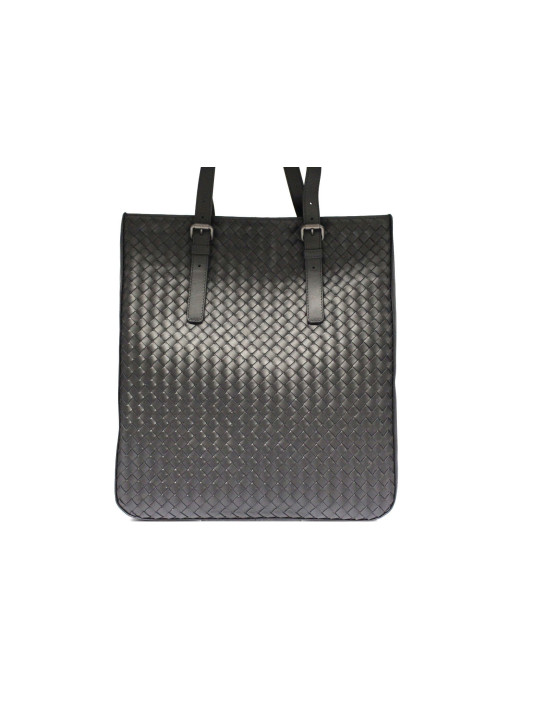 Bottega Veneta Black Leather Shopping Bag