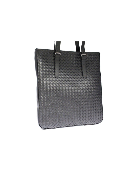 Bottega Veneta Black Leather Shopping Bag